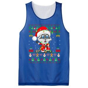 Ugly Xmas Lights Santa Costume Raccoon Christmas Cool Gift Mesh Reversible Basketball Jersey Tank