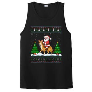 Ugly Xmas Lighting Tree Santa Riding Savannah Cat Christmas PosiCharge Competitor Tank