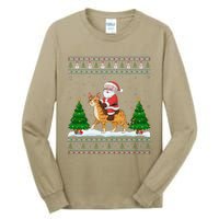 Ugly Xmas Lighting Tree Santa Riding Savannah Cat Christmas Tall Long Sleeve T-Shirt