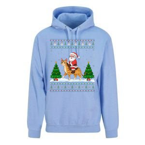 Ugly Xmas Lighting Tree Santa Riding Savannah Cat Christmas Unisex Surf Hoodie