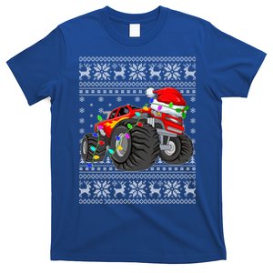 Ugly Xmas Lights Santa Hat Monster Truck Christmas Gift T-Shirt