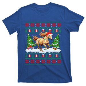 Ugly Xmas Lighting Holiday Santa Horse Christmas Gift T-Shirt