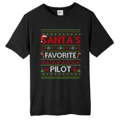 Ugly Xmas Lighting Santa's Favorite Pilot Christmas Funny Gift Tall Fusion ChromaSoft Performance T-Shirt