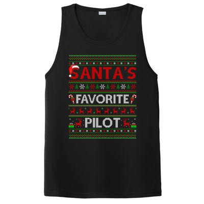 Ugly Xmas Lighting Santa's Favorite Pilot Christmas Funny Gift PosiCharge Competitor Tank