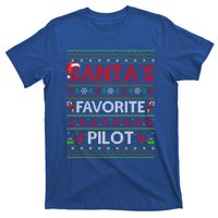 Ugly Xmas Lighting Santa's Favorite Pilot Christmas Funny Gift T-Shirt