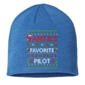 Ugly Xmas Lighting Santa's Favorite Pilot Christmas Funny Gift Sustainable Beanie