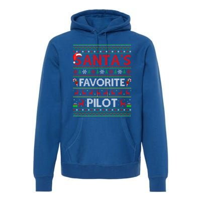 Ugly Xmas Lighting Santa's Favorite Pilot Christmas Funny Gift Premium Hoodie