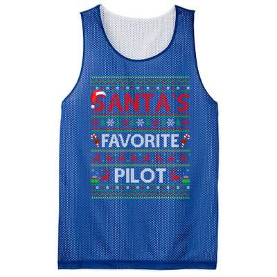 Ugly Xmas Lighting Santa's Favorite Pilot Christmas Funny Gift Mesh Reversible Basketball Jersey Tank