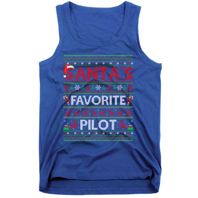 Ugly Xmas Lighting Santa's Favorite Pilot Christmas Funny Gift Tank Top