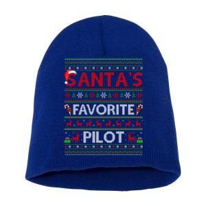 Ugly Xmas Lighting Santa's Favorite Pilot Christmas Funny Gift Short Acrylic Beanie