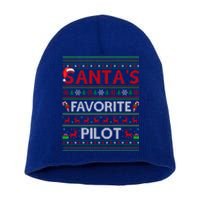 Ugly Xmas Lighting Santa's Favorite Pilot Christmas Funny Gift Short Acrylic Beanie