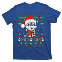 Ugly Xmas Lights Santa Costume Raccoon Christmas Gift T-Shirt