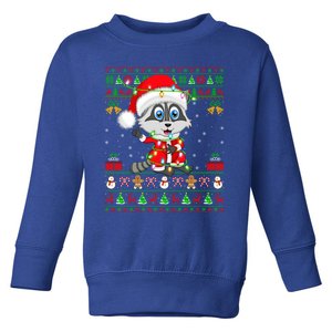 Ugly Xmas Lights Santa Costume Raccoon Christmas Gift Toddler Sweatshirt