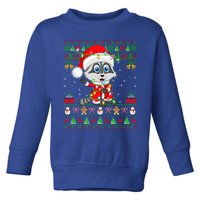 Ugly Xmas Lights Santa Costume Raccoon Christmas Gift Toddler Sweatshirt