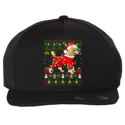 Ugly Xmas Lights Santa Poodle Dog Christmas Gift Wool Snapback Cap