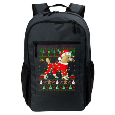 Ugly Xmas Lights Santa Poodle Dog Christmas Gift Daily Commute Backpack