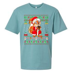 Ugly Xmas Lights Santa Costume Squirrel Christmas Meaningful Gift Sueded Cloud Jersey T-Shirt