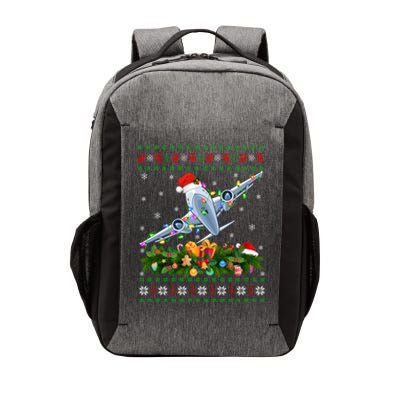 Ugly Xmas Lights Santa Hat Airplane Christmas Cool Gift Vector Backpack