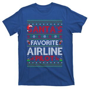 Ugly Xmas Lighting SantaS Favorite Airline Pilot Christmas Meaningful Gift T-Shirt