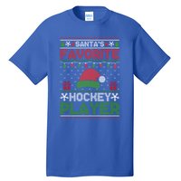 Ugly Xmas Matching SantaS Favorite Hockey Player Gift Tall T-Shirt