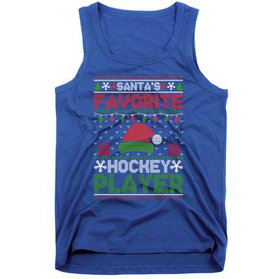 Ugly Xmas Matching SantaS Favorite Hockey Player Gift Tank Top