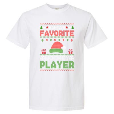 Ugly Xmas Matching SantaS Favorite Hockey Player Gift Garment-Dyed Heavyweight T-Shirt