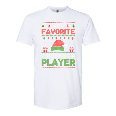 Ugly Xmas Matching SantaS Favorite Hockey Player Gift Softstyle CVC T-Shirt