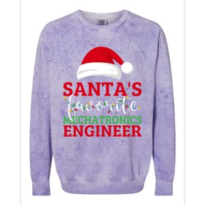 Ugly Xmas Matching SantaS Favorite Mechatronics Engineer Gift Colorblast Crewneck Sweatshirt