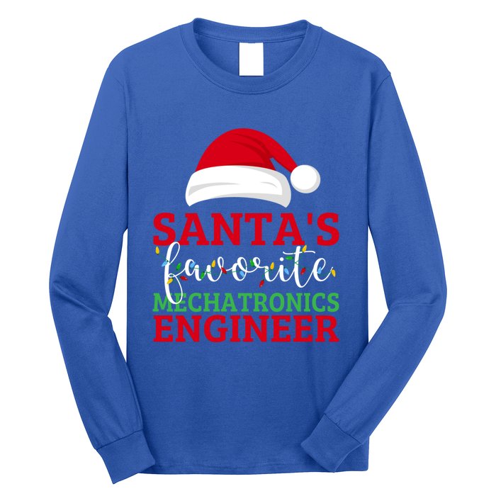 Ugly Xmas Matching SantaS Favorite Mechatronics Engineer Gift Long Sleeve Shirt