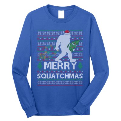 Ugly Xmas Merry Squatchmas Bigfoot Christmas Tree Gift Long Sleeve Shirt