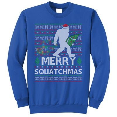 Ugly Xmas Merry Squatchmas Bigfoot Christmas Tree Gift Sweatshirt