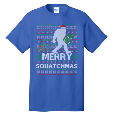 Ugly Xmas Merry Squatchmas Bigfoot Christmas Tree Gift Tall T-Shirt