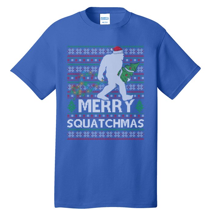 Ugly Xmas Merry Squatchmas Bigfoot Christmas Tree Gift Tall T-Shirt