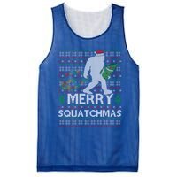 Ugly Xmas Merry Squatchmas Bigfoot Christmas Tree Gift Mesh Reversible Basketball Jersey Tank