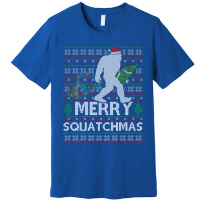 Ugly Xmas Merry Squatchmas Bigfoot Christmas Tree Gift Premium T-Shirt