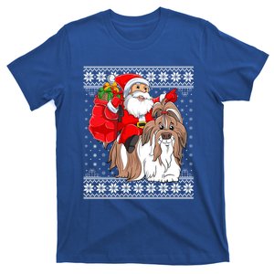 Ugly Xmas Sweater Style Santa Riding Shih Tzu Dog Christmas Meaningful Gift T-Shirt