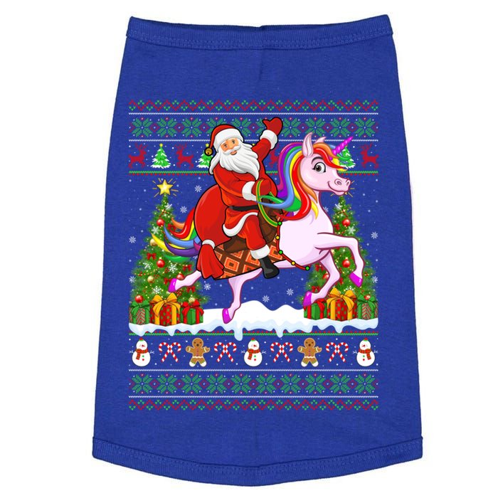 Unicorn Xmas Sweater Ugly Santa Riding Unicorn Christmas Gift Doggie Tank