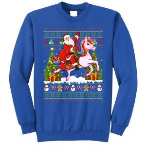 Unicorn Xmas Sweater Ugly Santa Riding Unicorn Christmas Gift Sweatshirt