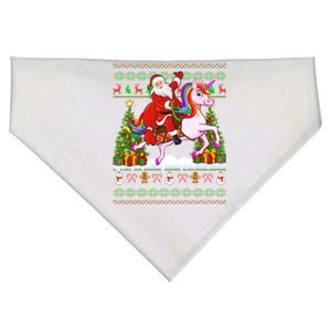 Unicorn Xmas Sweater Ugly Santa Riding Unicorn Christmas Gift USA-Made Doggie Bandana