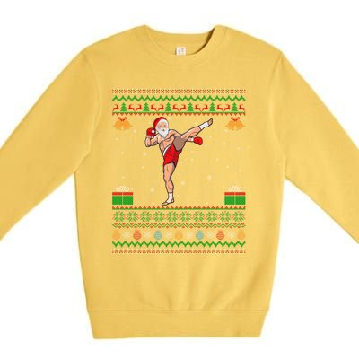 Ugly Xmas Style Kickboxing Christmas Gift Premium Crewneck Sweatshirt