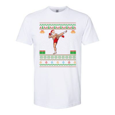 Ugly Xmas Style Kickboxing Christmas Gift Softstyle CVC T-Shirt