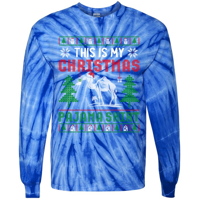 Ugly Xmas Sweater Camel This Is My Christmas Pajama Gift Tie-Dye Long Sleeve Shirt