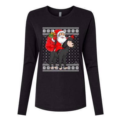 Ugly Xmas Sweater Style Santa Riding Poodle Dog Christmas Meaningful Gift Womens Cotton Relaxed Long Sleeve T-Shirt