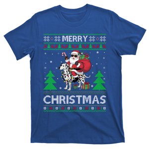 Ugly Xmas Style Santa Riding Dalmatian Dog Christmas Meaningful Gift T-Shirt