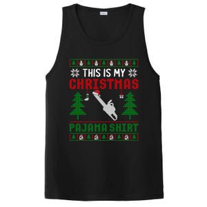 Ugly Xmas Sweater Chainsaw This Is My Christmas Pajama Gift PosiCharge Competitor Tank