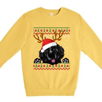 Ugly Xmas Sweater Santa Newfoundland Dog Christmas Tree Gift Premium Crewneck Sweatshirt