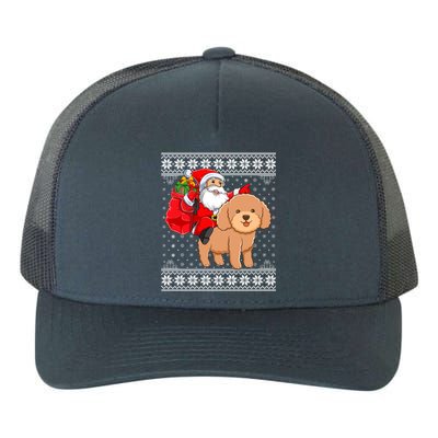 Ugly Xmas Sweater Santa Riding Toy Poodle Dog Christmas Cute Gift Yupoong Adult 5-Panel Trucker Hat