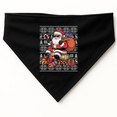 Ugly Xmas Style Santa Riding Hermit Crab Christmas Great Gift USA-Made Doggie Bandana
