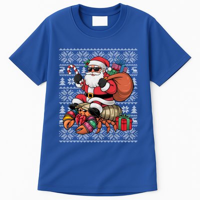 Ugly Xmas Style Santa Riding Hermit Crab Christmas Great Gift Tall T-Shirt