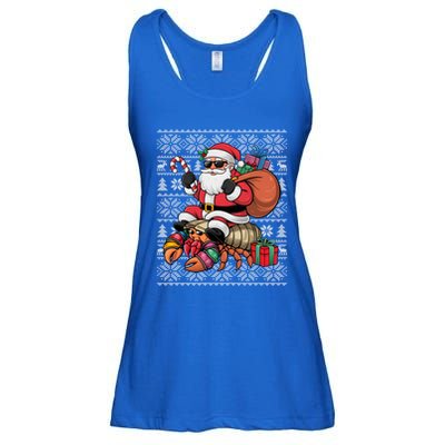 Ugly Xmas Style Santa Riding Hermit Crab Christmas Great Gift Ladies Essential Flowy Tank